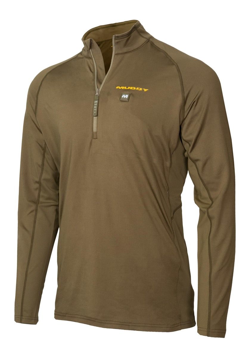 Muddy Outdoors Men's Nucleus Heated Base Layer Shirt Brown Clay Medium