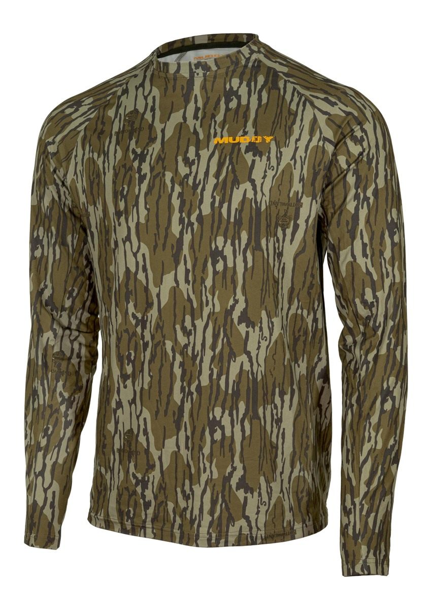 Muddy Outdoors Men's TRX Base Layer Shirt Mossy Oak Bottomland Large