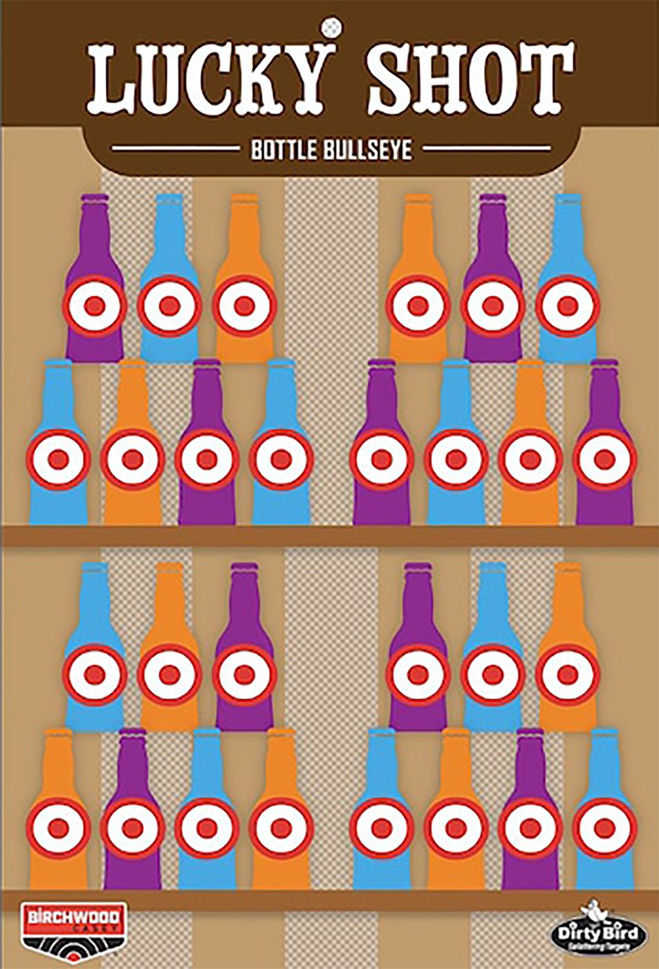 Birchwood Casey Dirty Bird 12in X 18in Lucky Shot Bottles / 6 Sheets