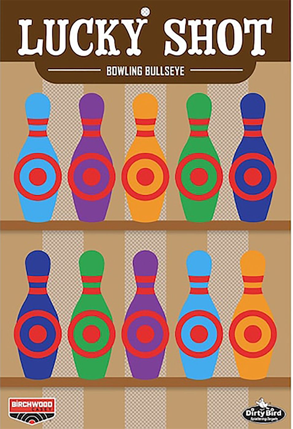 Birchwood Casey Dirty Bird 12in X 18in Lucky Shot Bowling Pins / 6 Sheets