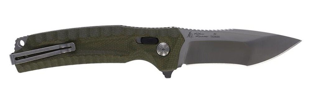 Sog Specialty Knives Hidaka XR Folding Knife 4in Modified Tanto Blade Olive view 4