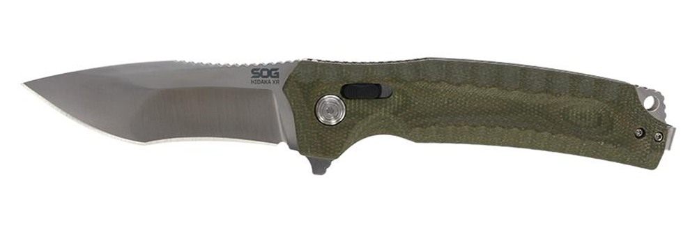 Sog Specialty Knives Hidaka XR Folding Knife 4in Modified Tanto Blade Olive view 5