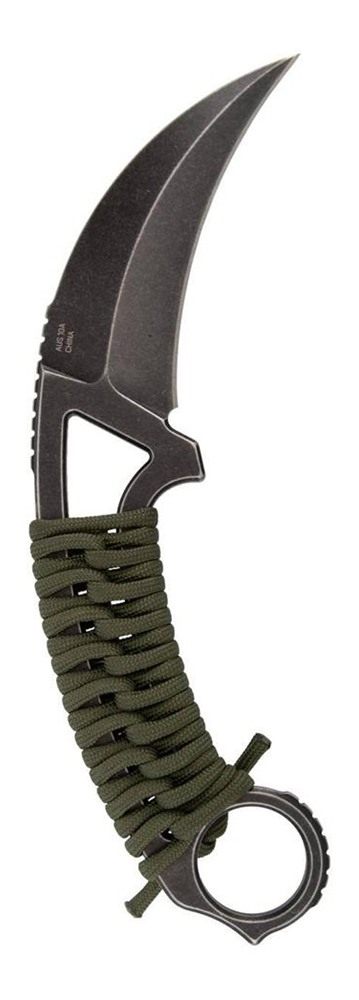 Sog Specialty Knives Gambit XL Fixed Knife 4in Karambit Blade OD Green Box view 4