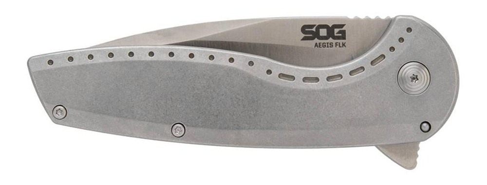 SOG Knives Tools Aegis FLK 2.0 Folding Knife 3-1/4in Drop Point Blade Silve view 2