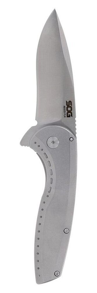 SOG Knives Tools Aegis FLK 2.0 Folding Knife 3-1/4in Drop Point Blade Silve view 4