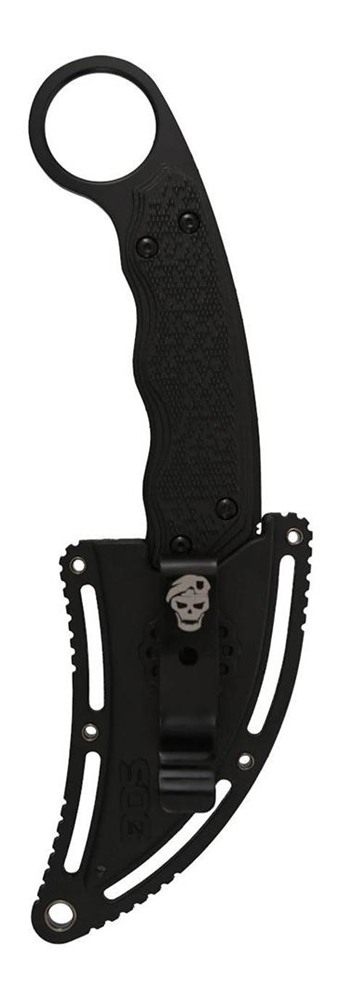 Sog Specialty Knives Gambit Blackout Fixed Knife 2-3/5in Sheepsfoot Blade view 2