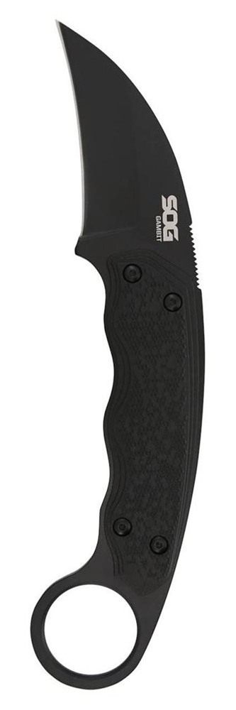 Sog Specialty Knives Gambit Blackout Fixed Knife 2-3/5in Sheepsfoot Blade view 4