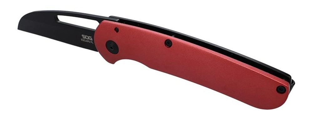 Sog Specialty Knives Escape FL Folding Knife 3in Sheepsfoot Blade Red Black view 2
