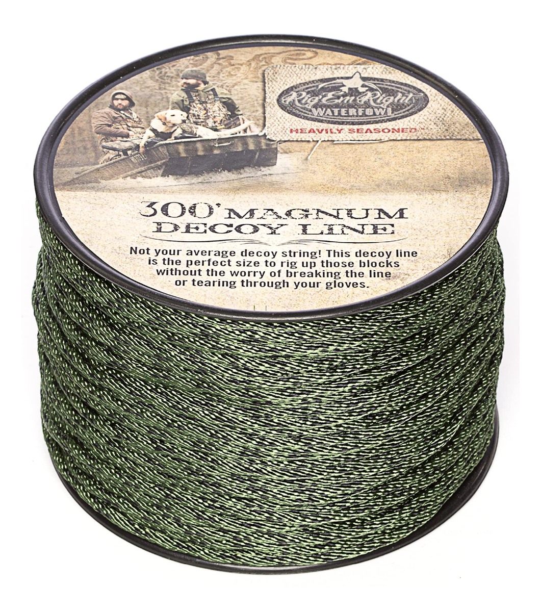 Rig Em Waterfowl Dark Green Magnum Decoy Line - Non Floating 1/8in Diameter