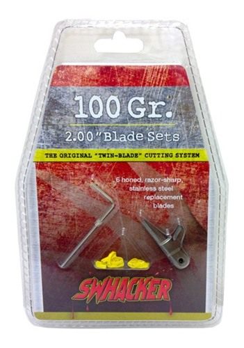 Swhacker 100 Grain 2-Inch Replacement Blades (Set of 6), Large, Silver view 2