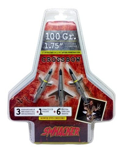 Swhacker Broadhead 2-Blade Crossbow 100GR 1.75in CUT 3/PK