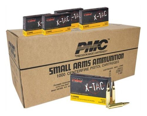 PMC X-Tac Rifle Ammunition 5.56mm 55 gr FMJBT 3120 fps 1000/ct