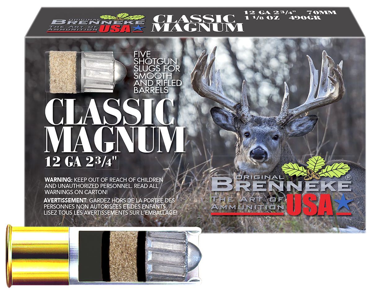 Brenneke SL122CLM Classic Magnum 12 Gauge 2.75in 1 1/8oz Slug Shot 5 Per Bo