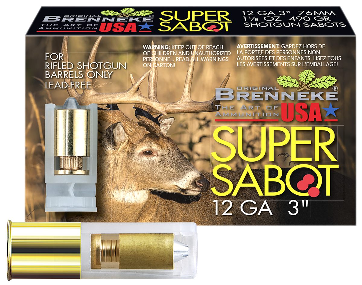 Brenneke USA SL123SUS SuperSabot 12 Gauge 3in 1 1/8oz Sabot Slug Shot 5 Per