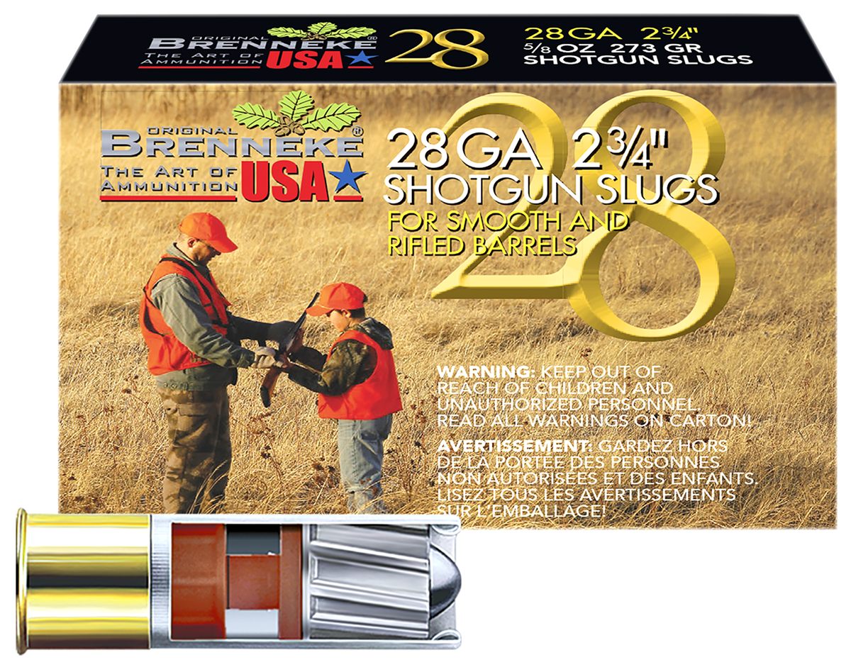 Brenneke USA SL282BR 28 Gauge 2.75in 5/8oz Slug Shot 5 Per Box/50 Case