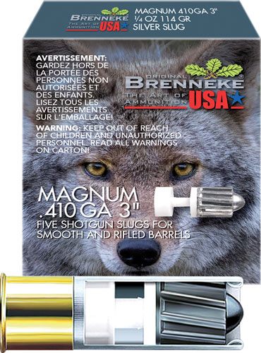 Brenneke USA SL4103M Magnum 410 Gauge 3in 1/4oz Slug Shot 5 Per Box/90 Case view 2