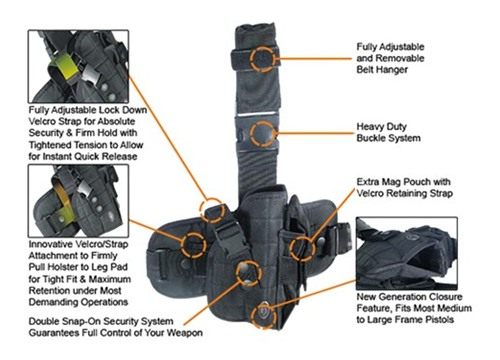 UTG Special Operations Universal Tactical Black Leg Holster - Gen II view 4