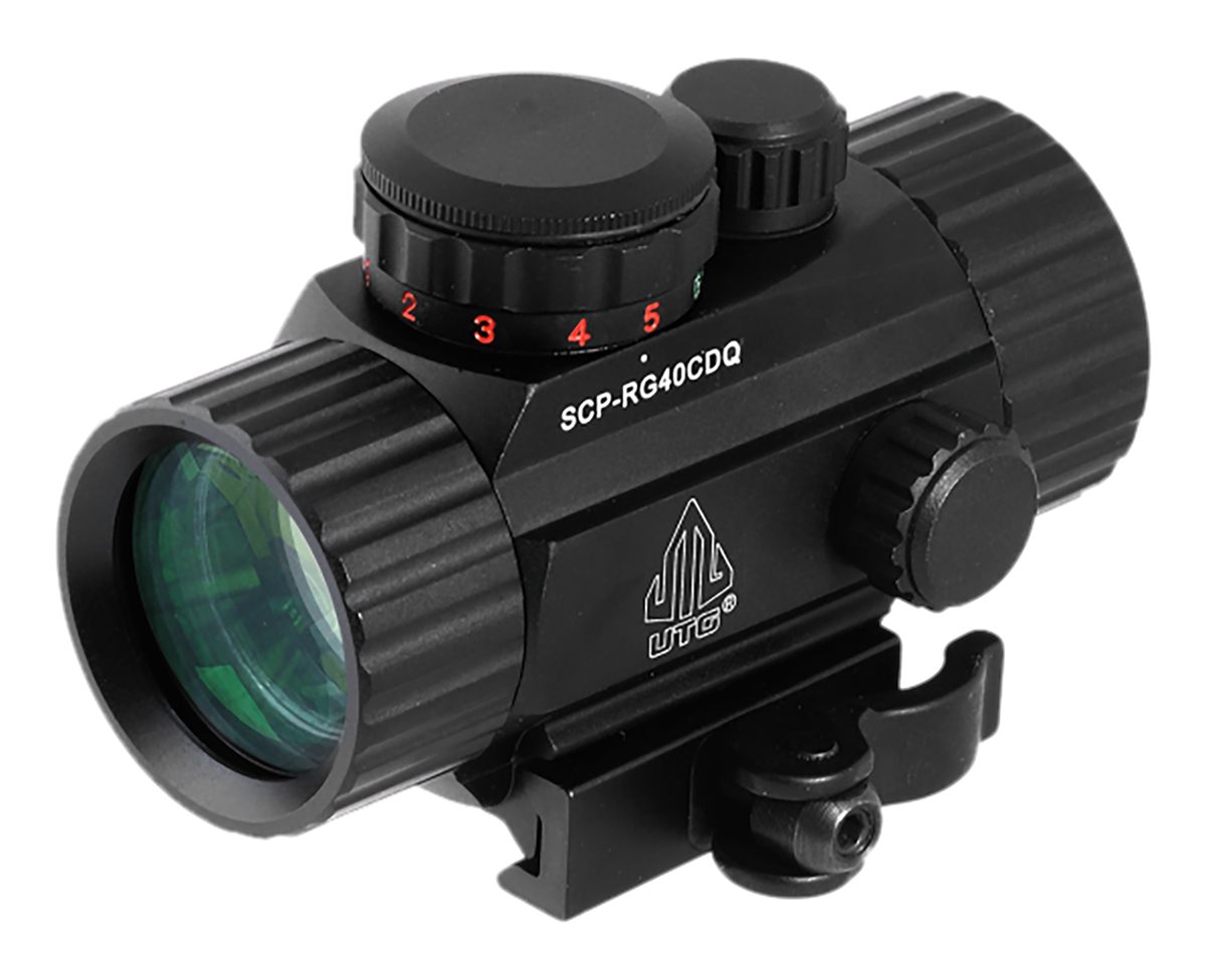 Leapers UTG SCPRG40CDQ ITA Black Hardcoat Anodized 1x 4 MOA Red/Green Dot/6