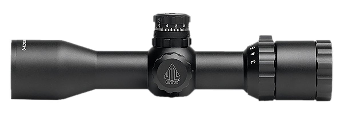 UTG Leapers 1in BugBuster 3-12X32 Scope, Side AO, Mil-dot, QD Rings (SCP-M3 view 2