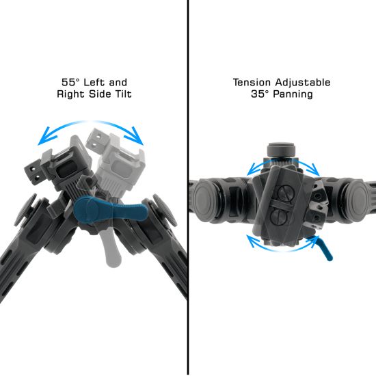 UTG Big Bore Full Stability Bipod, 9in-14in Center Height, Black view 2