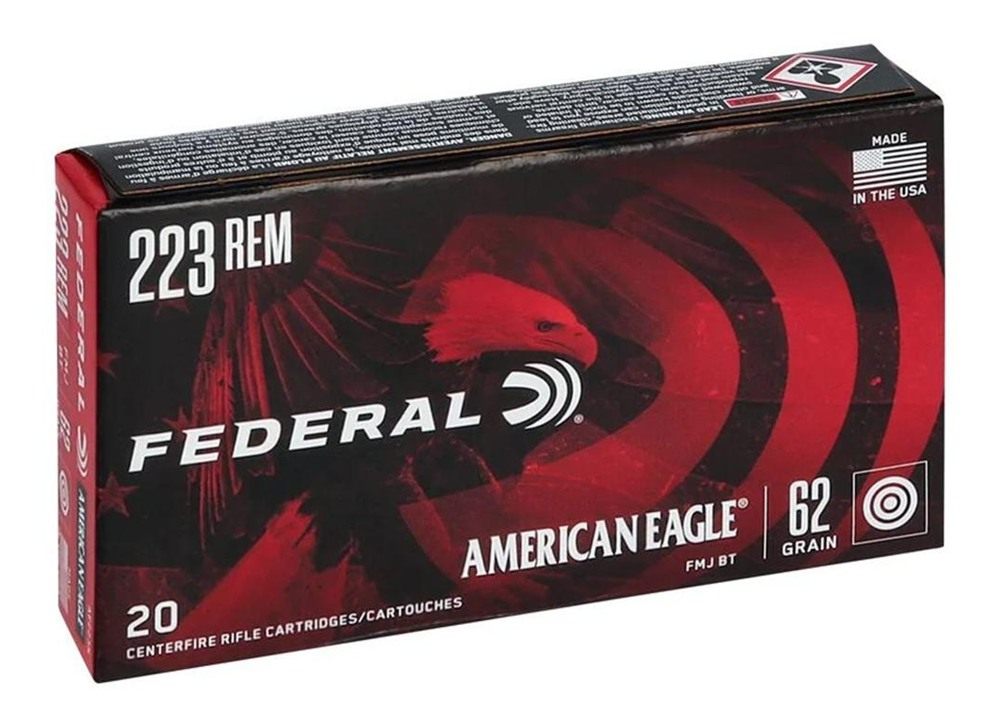 Federal Cartridge American Eagle Rifle Ammunition .223 Rem 62 gr FMJ 3020 f