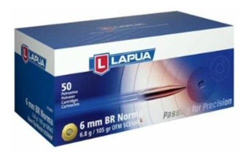 Lapua Ammunition OTM Rifle Ammo 6mm BR Norma 105 gr Scenar-L 2674 fps 50/ct