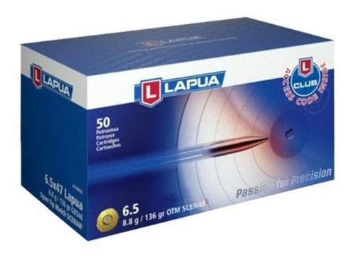 Lapua Ammunition Rifle 6.5 Creedmoor 136gr Scenar OTM 2740 fps 50/ct