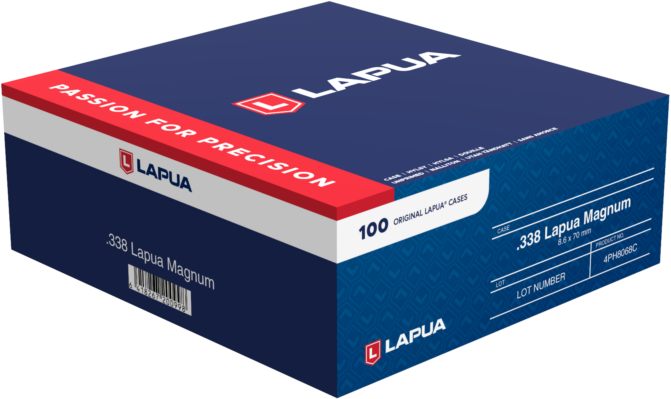 Lapua Ammunition Berger Bullets 4PH8068C Unprimed Cases 338 Mag Rifle Brass view 2