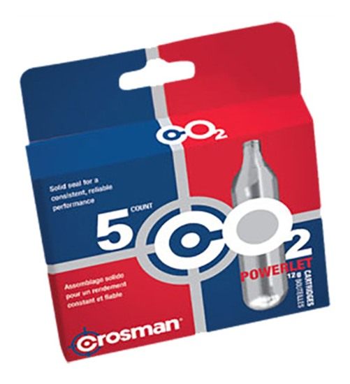 Crosman CO2 Powerlet 12-gram Airgun Cartridges 5/ct view 2