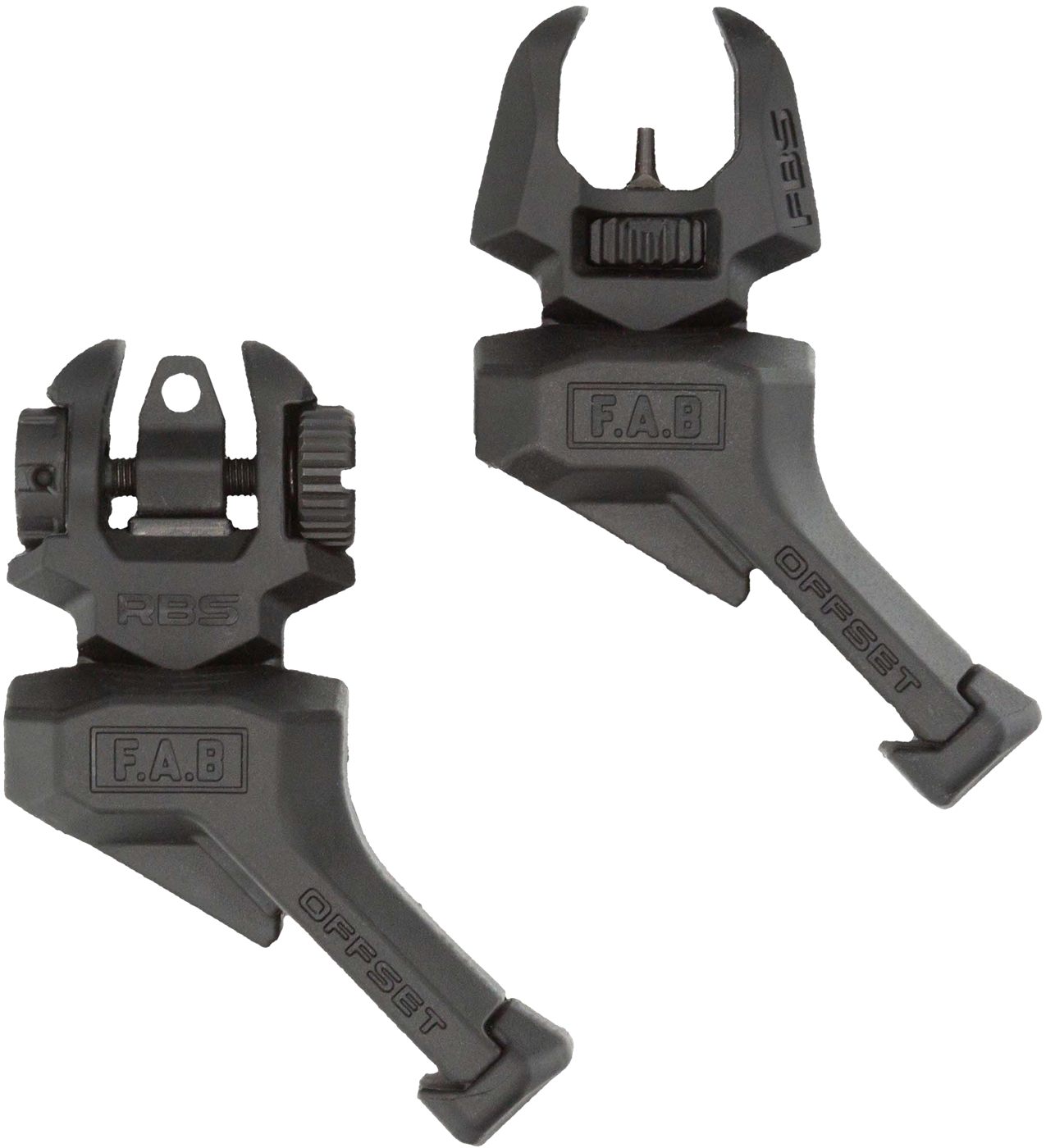 FAB Defense FXFRBSOSB Front and rear Set of Flip-Up Sights Black