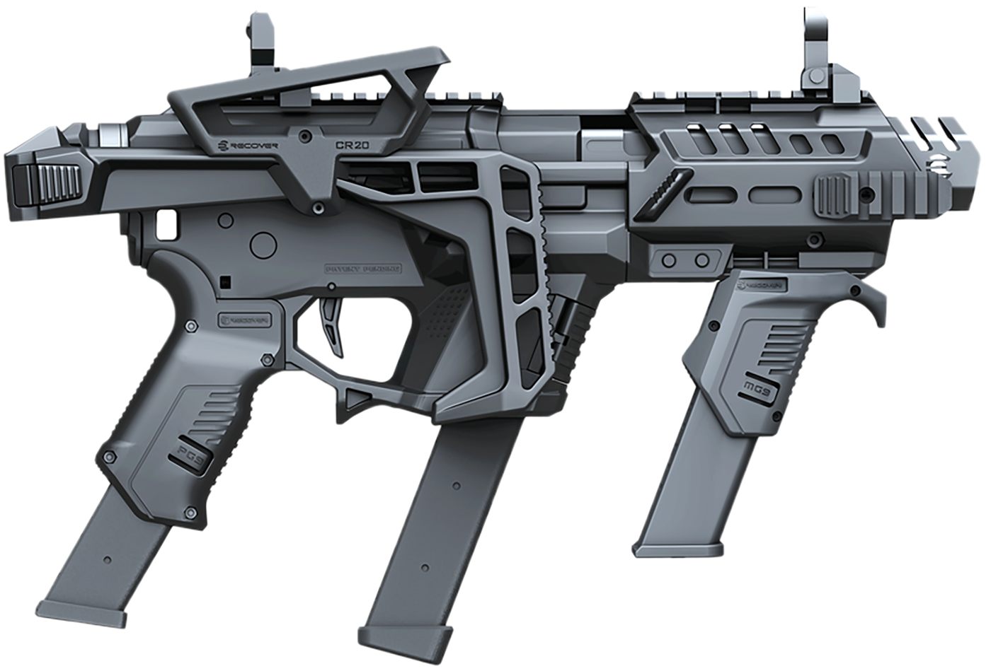 Recover Tactical PIXPMGFST01 P-IX+MG PG9 SR20 Metal Front Guard Folding Sto