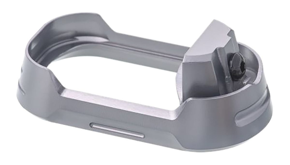 Tyrant CNC TDG19G34MWGREYBLKSCRW Magwell Fits Glock 19 Gen 3-4 Grey Aluminu