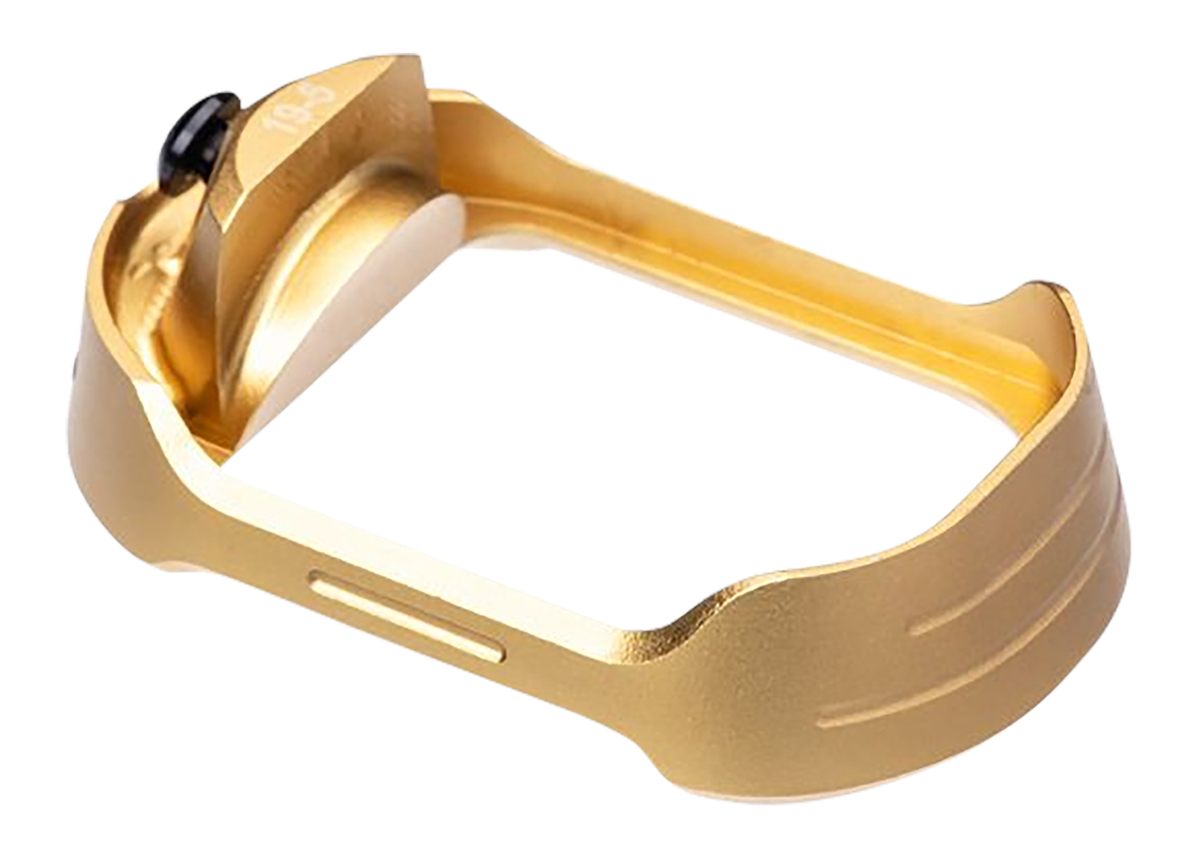 Tyrant CNC TDG19G5MWGOLDBLKSCREW Magwell Fits Glock 19 Gen 5 Gold Aluminum