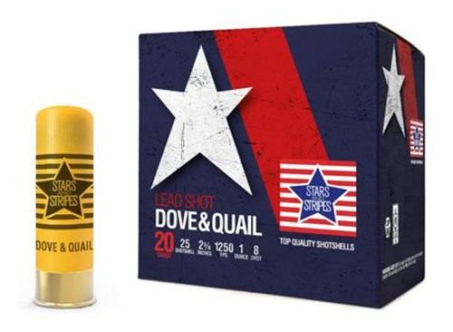 TRZ Trading PPU Stars Stripes Dove Quail Shotshells 20ga 2-3/4'' 1 oz 1250