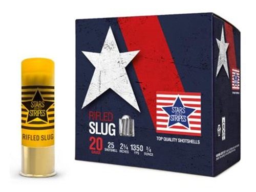 TRZ Trading PPU Stars Stripes Rifled Slug Shotshells 20ga 2-3/4'' oz 1350 f