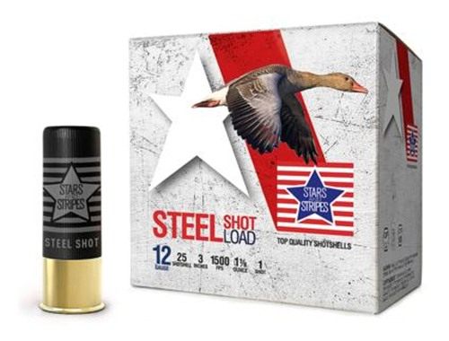 TRZ Trading PPU Stars Stripes Steel Shotshell 12ga 3'' 1/8 oz 1500 fps 1 25