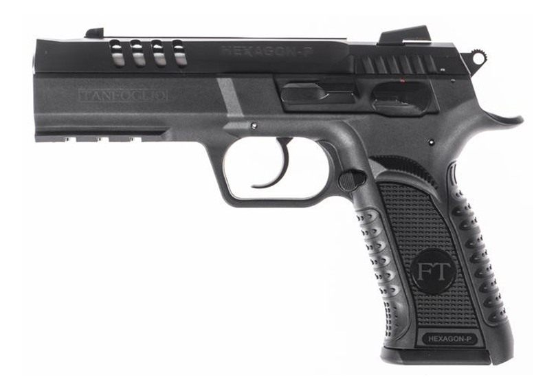 Tanfoglio Hexagon P Handgun 9mm Luger 17rd Magazine(2) 4.45in Compensated B view 5