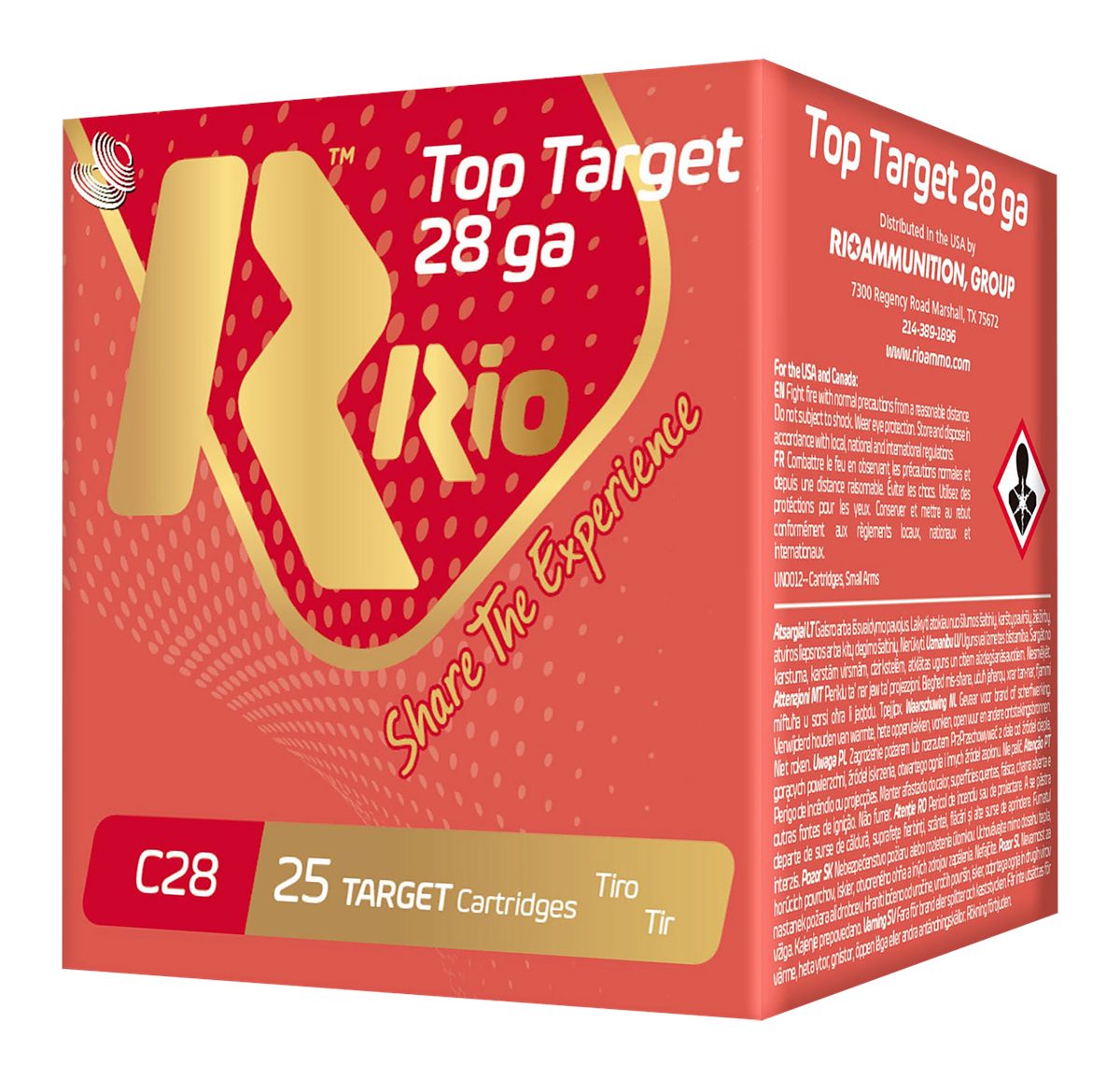 RIO Outdoors Ammunition RC289 Top Target 28 Gauge 2.75in 3/4 oz 9 Shot 25 P