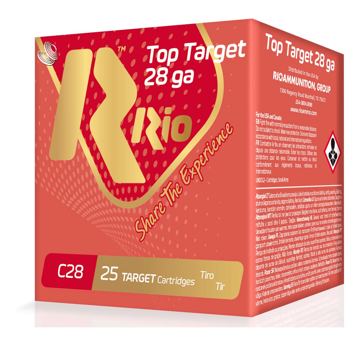 Rio Outdoors Ammunition RC2875 Top Target 28 Gauge 2.75in 3/4 oz 7.5 Shot 2