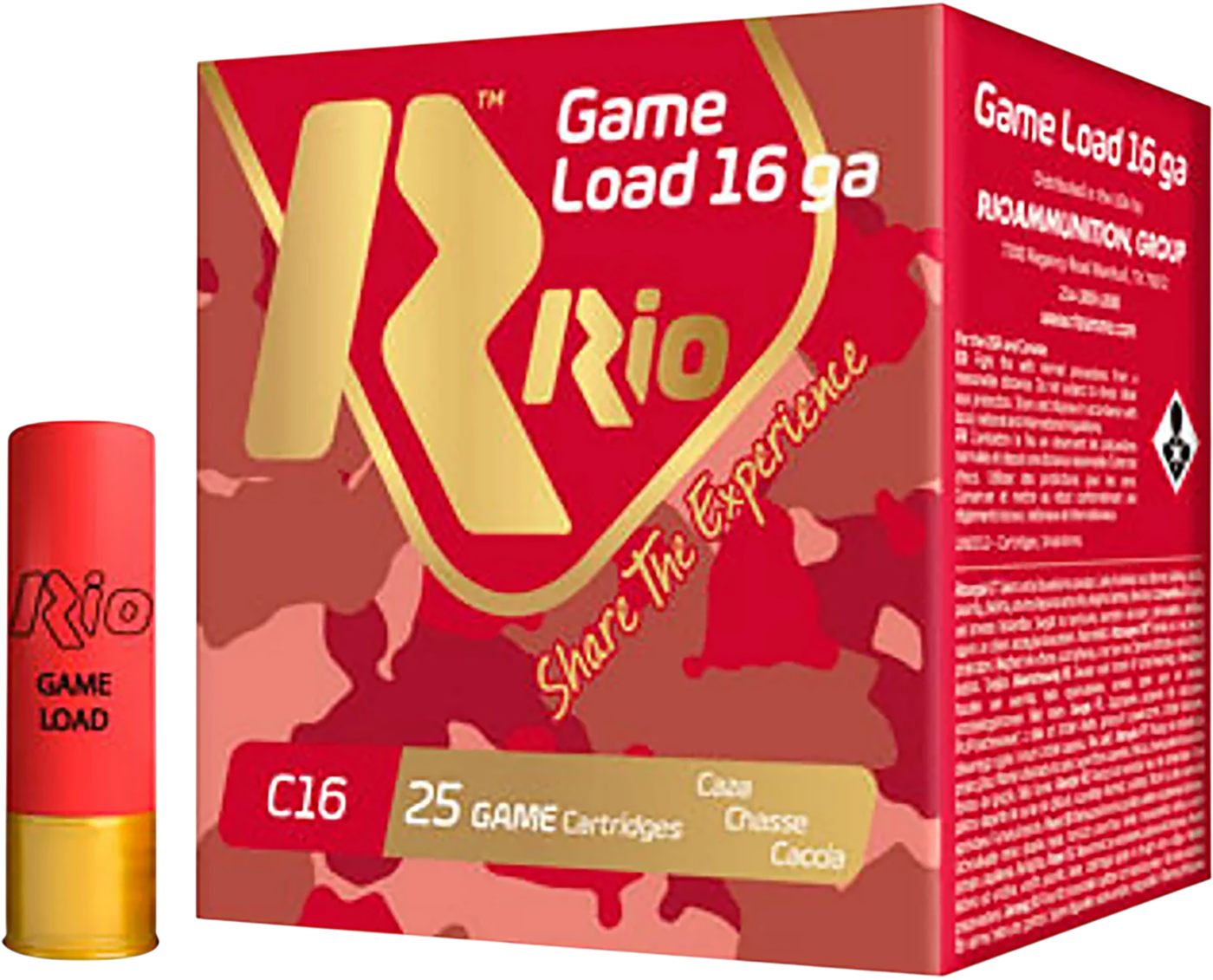 RIO Outdoors Ammunition RCHV168 Game Load 16 Gauge 2.75in 1 1/8oz 8 Shot 25