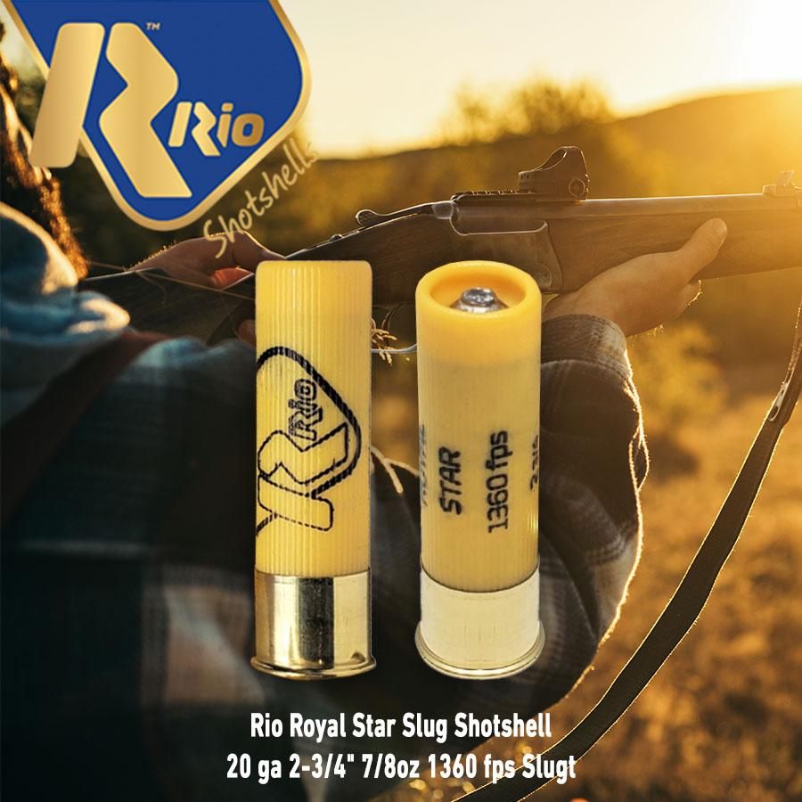 Rio Outdoors Royal Star Slug Shotshell 20 ga 2-3/4in 7/8oz 1360 fps 25/ct view 2