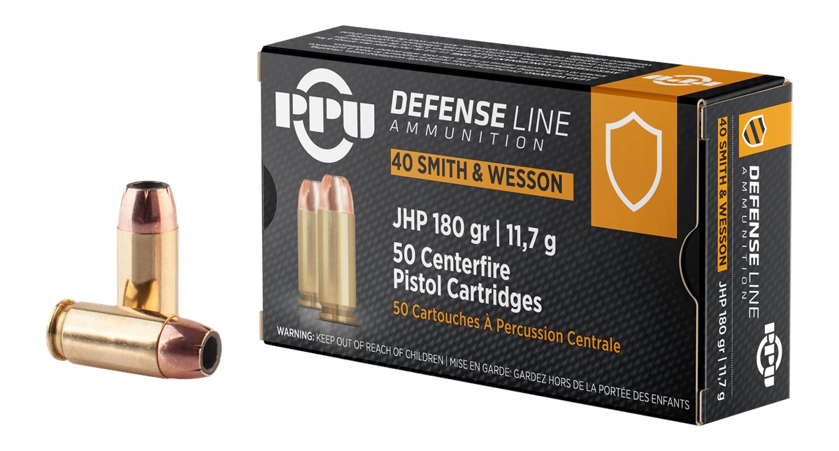 PPU PPD40 Defense 40S W 180gr Jacketed Hollow Point 50 Per Box/10 Case