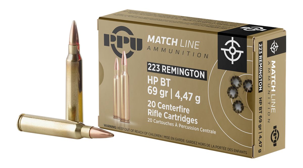 PPU PPM2231 Match 223 Rem 69gr Hollow Point Boat Tail 20 Per Box/50 Case