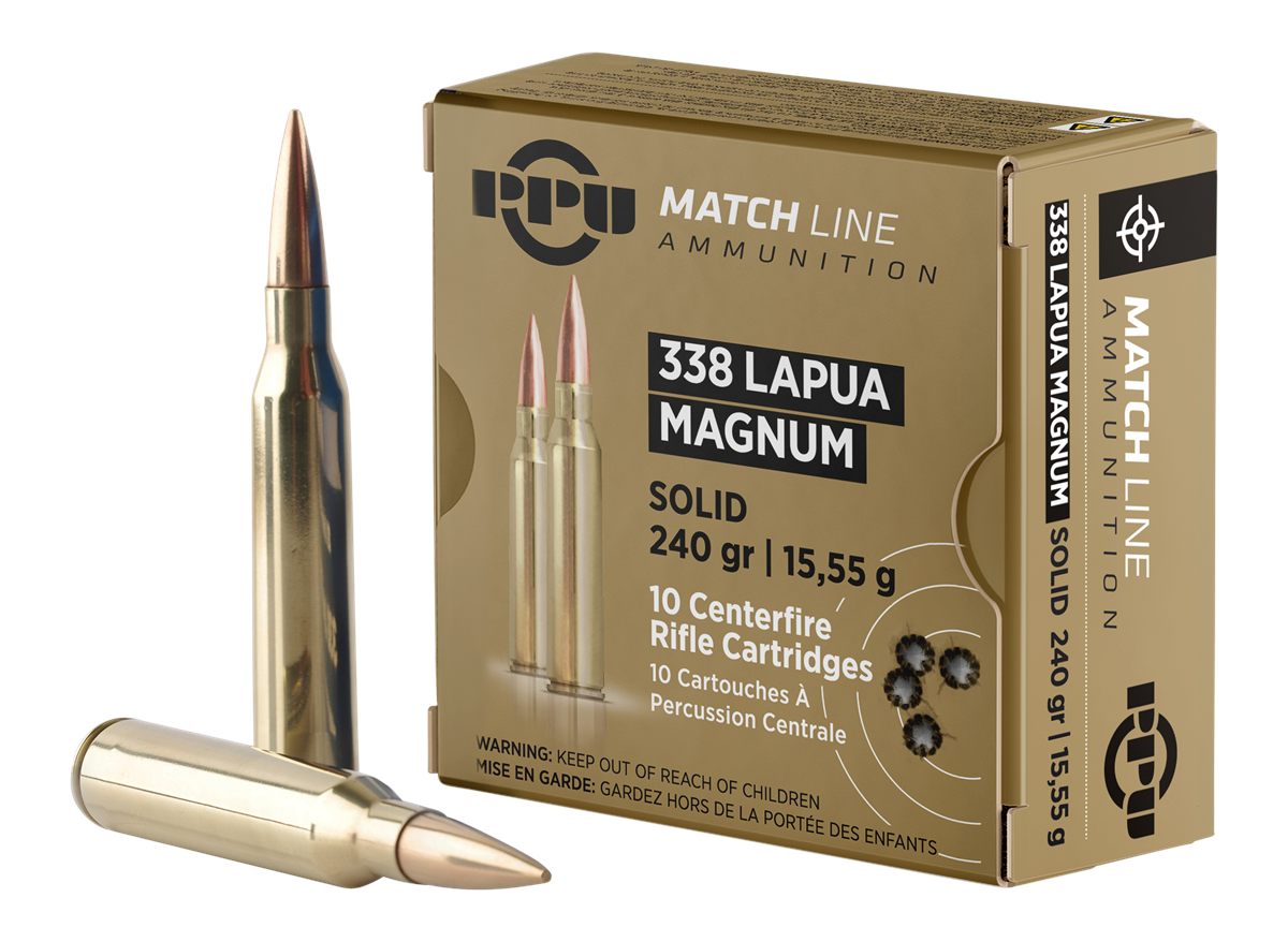 PPU PPM338 Match 338 LapuaMag 240gr Copper Solid 10 Per Box/20 Case
