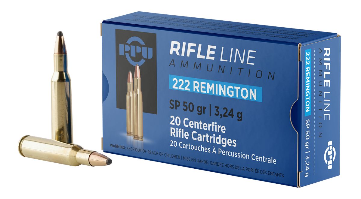 PPU PP222 Standard Rifle 222 Rem 50gr Soft Point 20 Per Box/50 Case