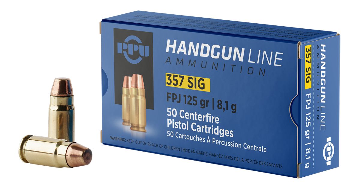 TRZ Trading PPU PPH357S Handgun 357 Sig 125gr Flat Point Jacketed 50 Per Bo
