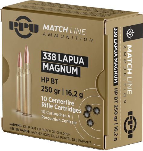 Ppu PP338H Standard Rifle 338 LapuaMag 250gr Hollow Point Boat Tail 10 Per view 2