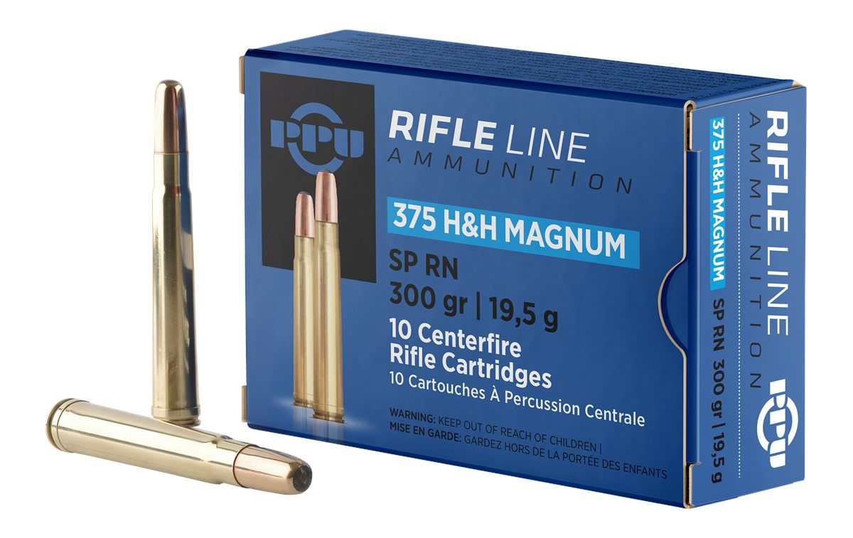 PPU PP375S Standard Rifle 375H HMag 300gr Soft Point Round Nose 10 Per Box/