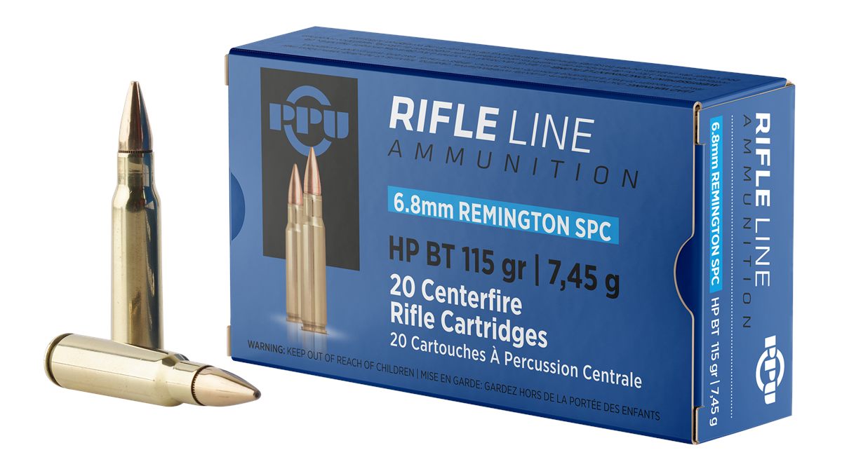 TRZ Trading PPU PP68H Standard Rifle 6.8mmRemSPC 115gr Hollow Point Boat Ta