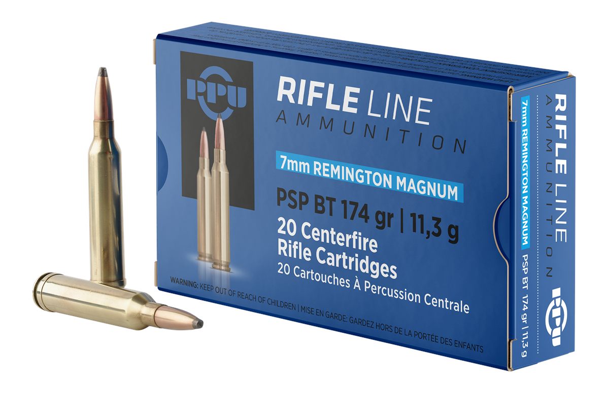 PPU PP7RM2 Standard Rifle 7mmRemMag 174gr Pointed Soft Boat Tail 20 Per Box
